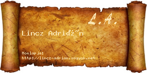 Lincz Adrián névjegykártya